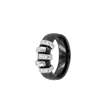 Bague céramique noire argent 925/1000e rhodié et oxydes de zirconium