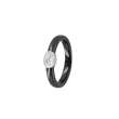 Bague céramique noire argent 925/1000e rhodié et oxydes de zirconium