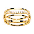 Bague or jaune 750/1000e et diamant - Blanc (0,15 carat)