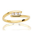 Bague or jaune 750/1000e et diamant - Blanc (0,12 carat)