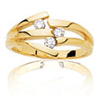 Bague or jaune 750/1000e et diamant - Blanc (0,20 carat)