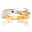 Bague or 750/1000e et diamant - 2 tons  (0,10 carat)