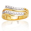 Bague or jaune 750/1000e et diamant - Blanc (0,23 carat)