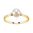 Bague or jaune 750/1000e perle de culture et diamant - Blanc