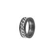 Bague acier noir pour homme