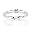 Solitaire or gris 750/1000e et diamant - Blanc (0,10 carat)
