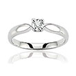 Solitaire or gris 750/1000e et diamant - Blanc (0,30 carat)