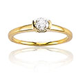 Solitaire or jaune 750/1000e et diamant - Blanc (0,30 carat)