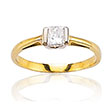 Solitaire 'Princesse' or jaune 750/1000e et diamant - Blanc (0,30 carat)