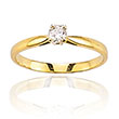 Solitaire or jaune 750/1000e et diamant - Blanc (0,15 carat)