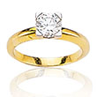 Solitaire or jaune 750/1000e et diamant - Blanc (1 carat)