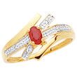 Bague or 750/1000e rubis et diamant