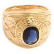 Bague plaqué or Anton bleue - Homme