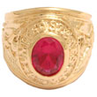 Bague plaqué or Anton rose - Homme