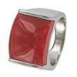 Bague acier - Rouge