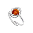 Bague réglable argent 925/1000e ambre