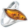 Bague argent et ambre