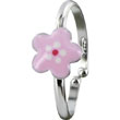 Bague émail argent 925/1000 rhodié - Rose - Enfant