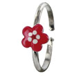 Bague émail argent 925/1000 rhodié - Fushia - Enfant