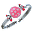 Bague émail argent 925/1000 rhodié - Rose - Enfant