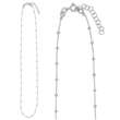 Collier argent 925/1000 rhodié et boules recouvertes d'émail bleu ciel (3171082021BC)