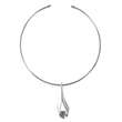 Collier rigide avec pendant forme goutte en acier (317064)