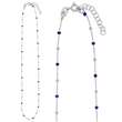 Collier argent 925/1000 rhodié et boules recouvertes d'émail bleu marine (3171082021B)