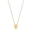 Collier feuille jungle plaqué or (327005)