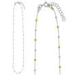 Collier argent 925/1000 rhodié et boules recouvertes d'émail jaune (3171082021J)