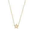Collier Etoile Plaqué Or avec oxydes de zirconium (42 cm)