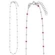 Collier argent 925/1000 rhodié et boules recouvertes d'émail rose fuchsia (3171082021F)