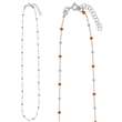 Collier argent 925/1000 rhodié et boules recouvertes d'émail orange (3171082021O)