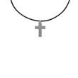 Collier cordon en cuir de bovin avec pendentif croix
