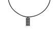 Collier cordon cuir de bovin orné d'un pendentif à effet clouté en acier