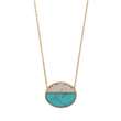 Collier argent 925/1000 doré de forme ovale en howlite naturelle et oxyde de zirconium (317042D)