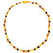 Collier composé de petites pierres d'ambre multicolores, fermoir à vis (31710466)