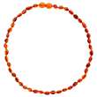 Collier bébé en pierres d'ambre couleur cognac avec fermoir clip (3170552C)
