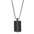 Collier en Acier avec Onyx noir design reptile (317087N)