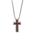 Collier croix Acier et Bois (317091)