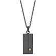 Collier strié en Acier noir et doré rectangle (317672)