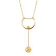 Collier en Acier doré avec 2 boules pouvant se déplacer sur demi-cercle (317079D)