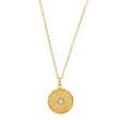 Collier Acier martelé doré et cristal blanc (317679D)