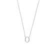 Collier oval en argent 925/1000 rhodié, (45 cm)