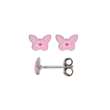 Boucles d'oreilles puces argent rhodié motif papillon (3131777