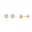 Boucles d'oreilles en Or 375/1000e et oxyde de zirconium sertis clos (393407)