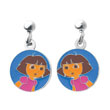 Boucles d'oreilles 'Dora Artiste' en argent 925/1000e - Bleu - Enfant