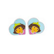 Boucles d'oreilles 'Dora Princesse' en argent 925/1000e - Bleu clair - Enfant