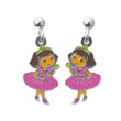Boucles d'oreilles 'Dora Princesse' en argent 925/1000e - Multicolore - Enfant