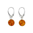 Boucles d'oreilles argent 925/1000e ambre