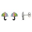 Boucles d'oreilles puces parapluie en argent rhodié 925/1000 (3131489)